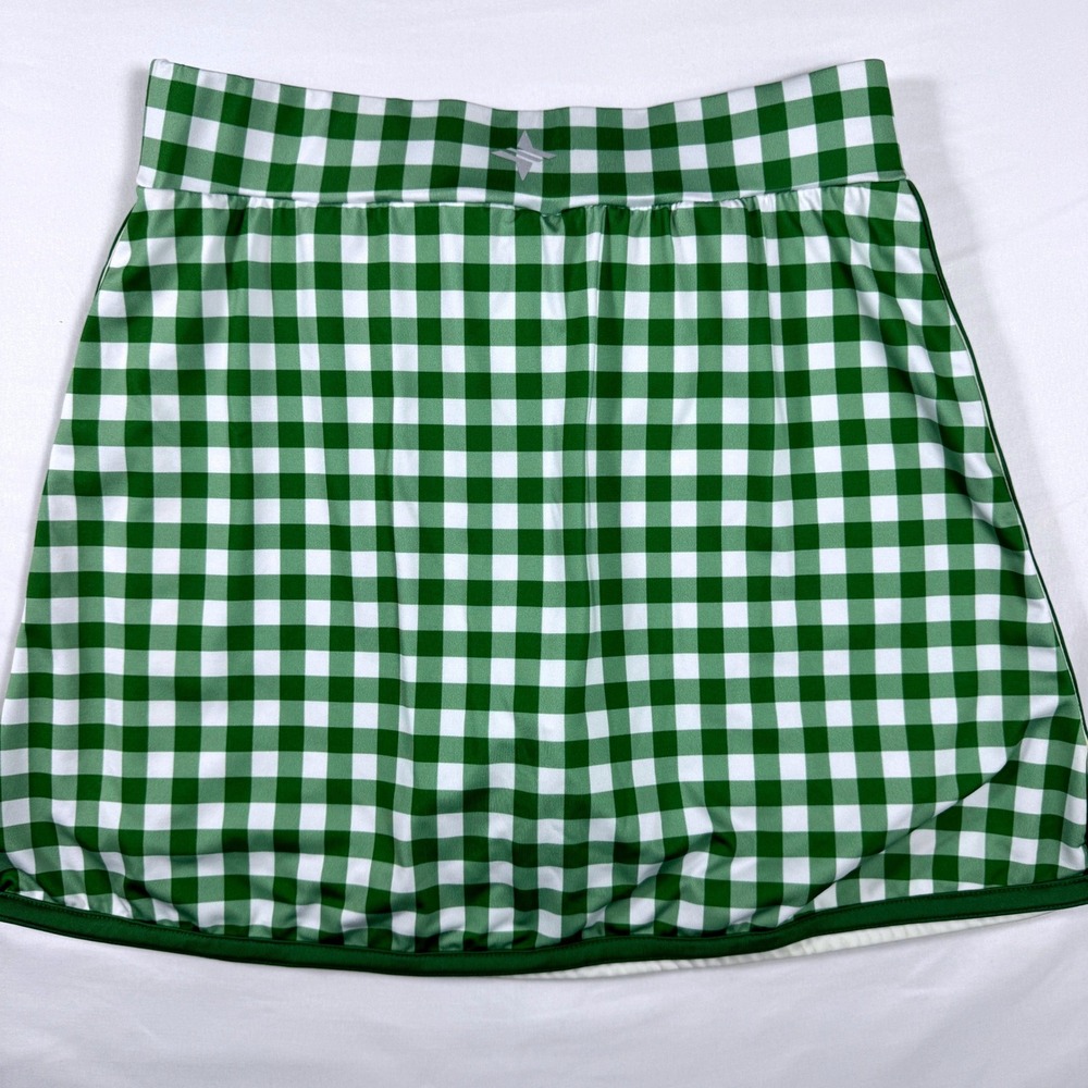 Tuckernuck Trellis Skort Women M Green White Gingham Check Tennis Golf Skirt - Picture 4 of 7